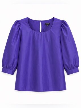 Talbots Back Cutout Taffeta Vibrant Purple Blouse Size XLP